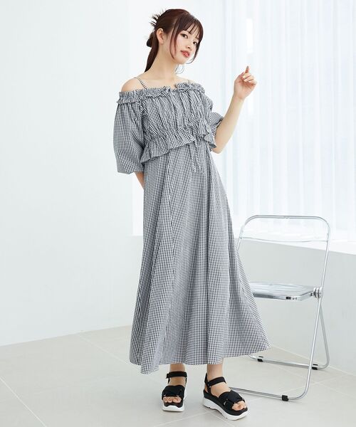 MAJESTIC LEGON（マジェスティックレゴン）の「マルチwayブラウスセットワンピース（ワンピース・レディース・ブラック系その他/ブルー/ブラック/アイボリー・MEDIUM/SMALL）」の10枚目の写真