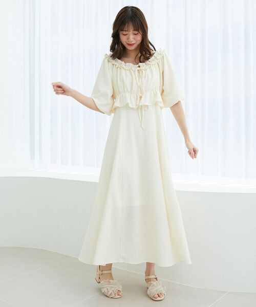 MAJESTIC LEGON（マジェスティックレゴン）の「マルチwayブラウスセットワンピース（ワンピース・レディース・ブラック系その他/ブルー/ブラック/アイボリー・MEDIUM/SMALL）」の5枚目の写真