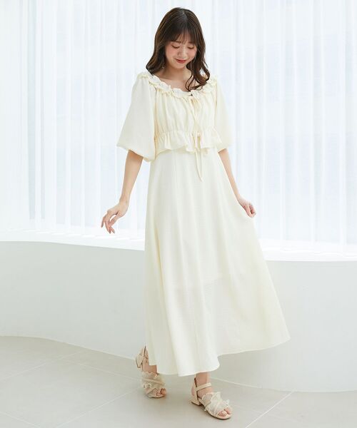 MAJESTIC LEGON（マジェスティックレゴン）の「マルチwayブラウスセットワンピース（ワンピース・レディース・ブラック系その他/ブルー/ブラック/アイボリー・MEDIUM/SMALL）」の6枚目の写真