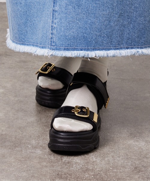 Chez toi(シェトワ)の「メタルパーツスポサン(サンダル・レディース・シルバー/ブラック/ベージュ・S/M/L)」の5枚目の写真