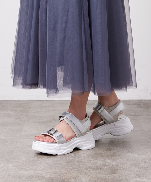 Chez toi(シェトワ)の「メタルパーツスポサン(サンダル・レディース・シルバー/ブラック/ベージュ・S/M/L)」の9枚目の写真