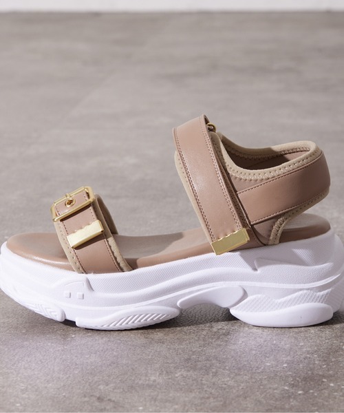 Chez toi(シェトワ)の「メタルパーツスポサン(サンダル・レディース・シルバー/ブラック/ベージュ・S/M/L)」の13枚目の写真