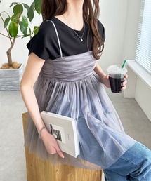 ラメチュールギャザーキャミチュニック