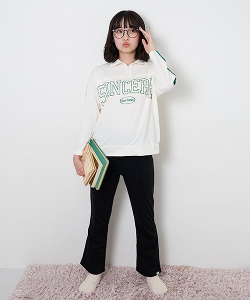 LOVETOXIC（ラブトキシック）の「長袖長パンツハーフジップ（その他パンツ・キッズ・ブラック/アイボリー・L/M/S/LL）」の2枚目の写真