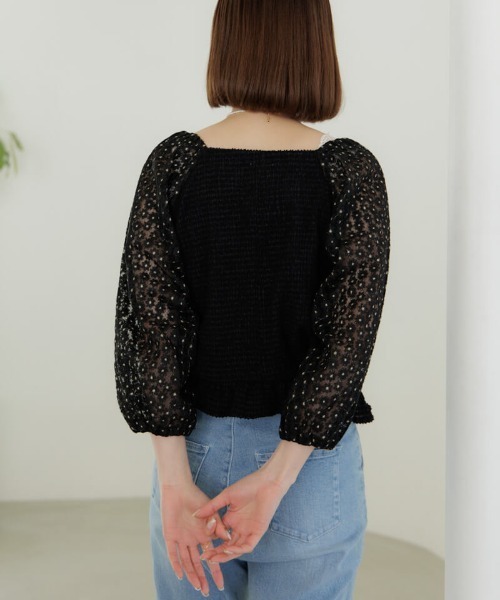 flower（フラワー）の「チャーミングブルームトップ（Tシャツ/カットソー・レディース・ブラック/ホワイト・FREE）」の19枚目の写真