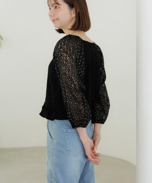 flower（フラワー）の「チャーミングブルームトップ（Tシャツ/カットソー・レディース・ブラック/ホワイト・FREE）」の20枚目の写真