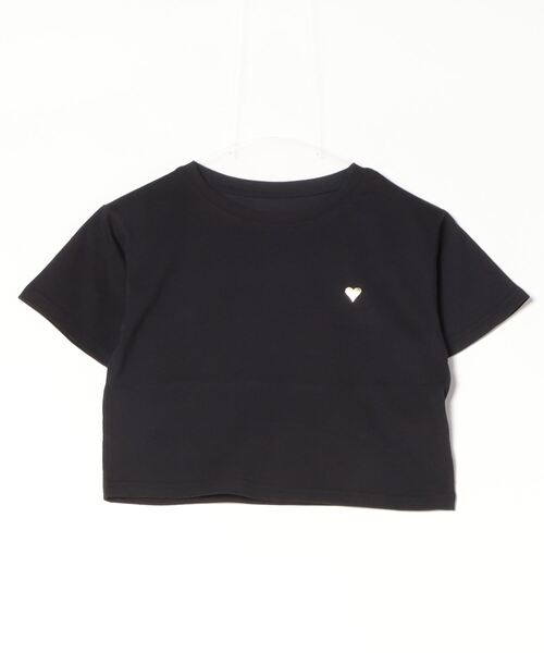 憧れの セール】ショート丈ハート箔プリントTシャツ（Tシャツ トップス
