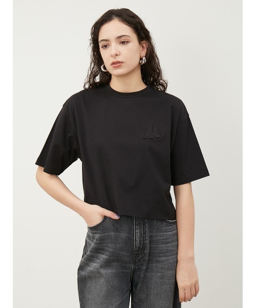 ミラオーウェン　ショート丈アップリケTシャツ　新品タグ付き Mila Owen tシャツ 「USAGI ONLINE・ZOZO限定」ショート丈