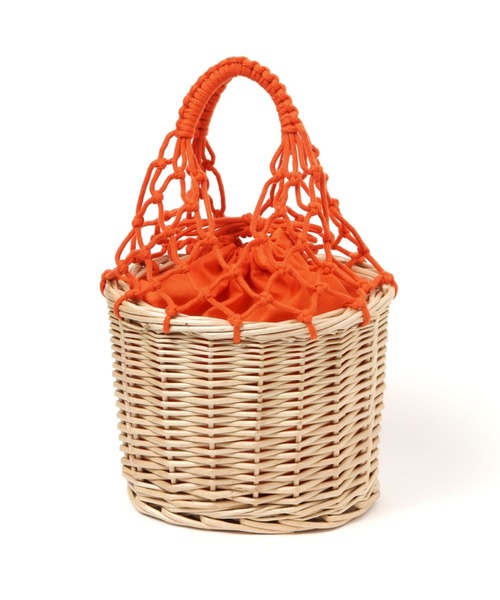 LEPSIM（レプシィム）の「ウィローマクラメコンビバッグ　112998（かごバッグ・レディース・オレンジ/アイボリー・ONE SIZE）」の20枚目の写真