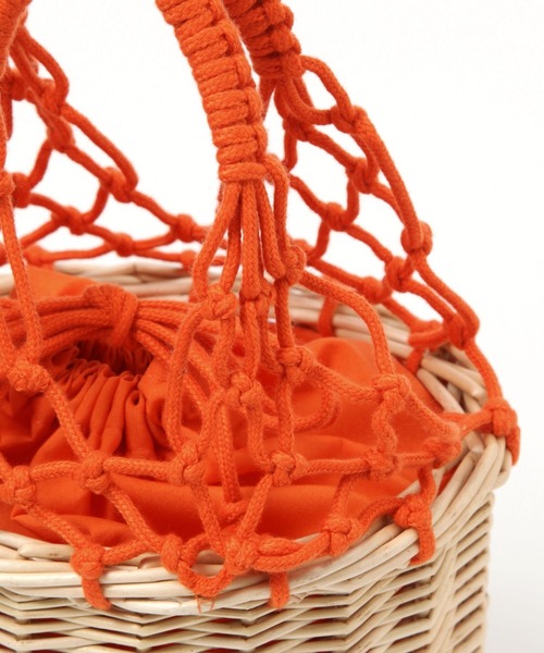 LEPSIM（レプシィム）の「ウィローマクラメコンビバッグ　112998（かごバッグ・レディース・オレンジ/アイボリー・ONE SIZE）」の10枚目の写真