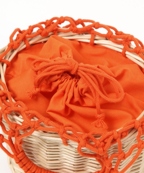 LEPSIM（レプシィム）の「ウィローマクラメコンビバッグ　112998（かごバッグ・レディース・オレンジ/アイボリー・ONE SIZE）」の11枚目の写真
