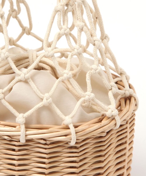 LEPSIM（レプシィム）の「ウィローマクラメコンビバッグ　112998（かごバッグ・レディース・オレンジ/アイボリー・ONE SIZE）」の15枚目の写真