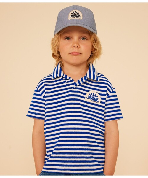 【セール】パイル半袖ポロシャツ（ポロシャツ）｜PETIT BATEAU（プチバトー）