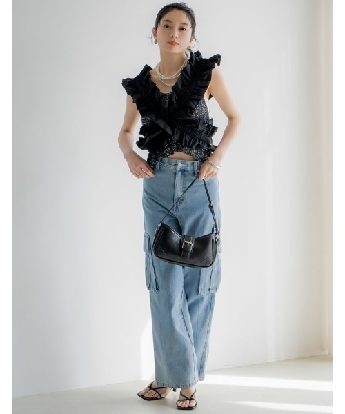 Re:EDIT（リエディ）の「[2024 SUMMER COLLECTION][森カンナさん着用]バックルベルトデザインハンドバッグ（ショルダーバッグ・レディース・シルバー/ピンク/キャメル/ホワイト/ブラック・FREE）」の9枚目の写真