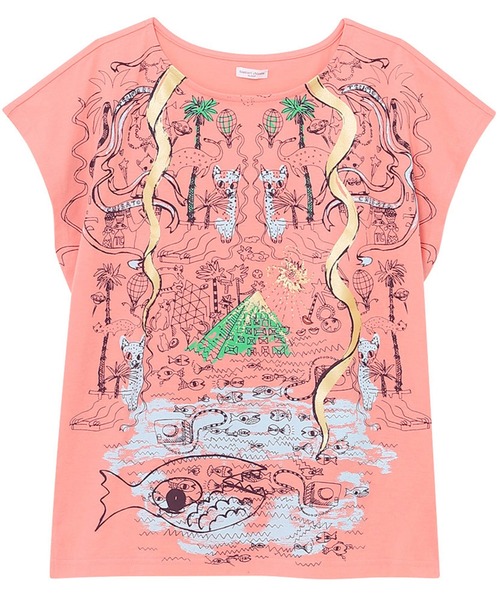 tsumori chisato SLEEP（ツモリチサト スリープ）の「ルームウェア　トップス　3分袖（Tシャツ/カットソー・レディース・ピンク/ライトグリーン/アイボリー・M/L）」の3枚目の写真