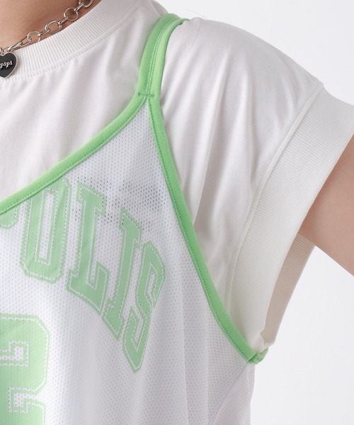 repipi armario(レピピ アルマリオ)の「メッシュロゴオーバーキャミ(キャミソール・キッズ・イエロー/ホワイト/ブルー・LARGE/MEDIUM)」の14枚目の写真