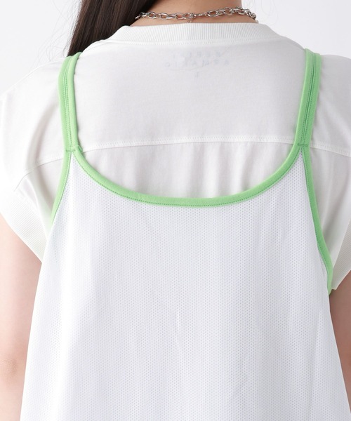 repipi armario(レピピ アルマリオ)の「メッシュロゴオーバーキャミ(キャミソール・キッズ・イエロー/ホワイト/ブルー・LARGE/MEDIUM)」の5枚目の写真