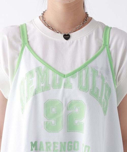 repipi armario(レピピ アルマリオ)の「メッシュロゴオーバーキャミ(キャミソール・キッズ・イエロー/ホワイト/ブルー・LARGE/MEDIUM)」の13枚目の写真