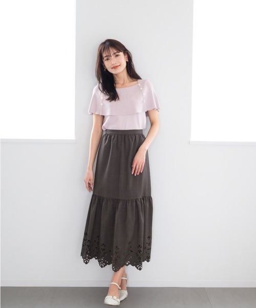 MISCH MASCH(ミッシュマッシュ)の「ヒートカット裾切替スカート/MM427205(スカート・レディース・ブルー/ピンク/ブラウン・S/M)」の5枚目の写真