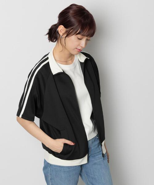 Right-on(ライトオン)の「Other(ソノタ)半袖トラックジャケット(カーディガン/ボレロ・レディース・ブラック/オフホワイト・M/L)」の17枚目の写真