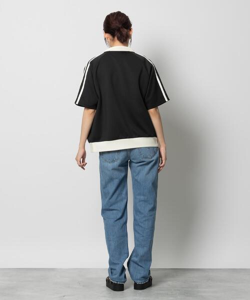 Right-on(ライトオン)の「Other(ソノタ)半袖トラックジャケット(カーディガン/ボレロ・レディース・ブラック/オフホワイト・M/L)」の19枚目の写真