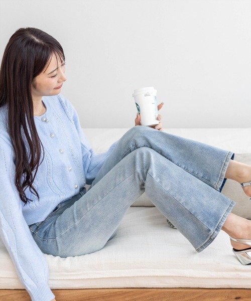 clear（クリア）の「《お気に入り数1万人突破》ミドルライズフレアデニムパンツ【低身長対応／サイズ展開あり】（デニムパンツ・レディース・ライトブルー/ブルー/ブラック/ブルー系その他/インディゴブルー・M/S/XS/PS）」の14枚目の写真