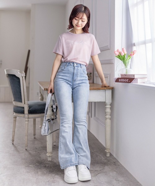 DIESEL エビー ミッドライズ フレア トラウザー A153580BHAV 9DT Diesel ミッドライズ フレアパンツ | ブラック | FARFETCH JP