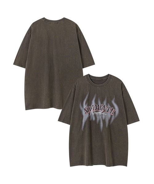HOOK（フック）の「HOOK -select-　英字プリントウォッシュビッグTEE (SS)（Tシャツ/カットソー・メンズ・ダークグリーン/グレー・M/L/XL）」の2枚目の写真