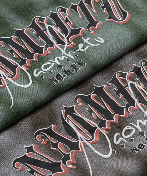 HOOK（フック）の「HOOK -select-　英字プリントウォッシュビッグTEE (SS)（Tシャツ/カットソー・メンズ・ダークグリーン/グレー・M/L/XL）」の8枚目の写真