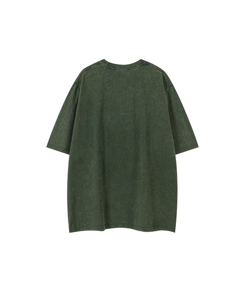 HOOK（フック）の「HOOK -select-　英字プリントウォッシュビッグTEE (SS)（Tシャツ/カットソー・メンズ・ダークグリーン/グレー・M/L/XL）」の5枚目の写真