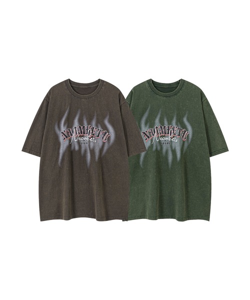 HOOK（フック）の「HOOK -select-　英字プリントウォッシュビッグTEE (SS)（Tシャツ/カットソー・メンズ・ダークグリーン/グレー・M/L/XL）」の3枚目の写真