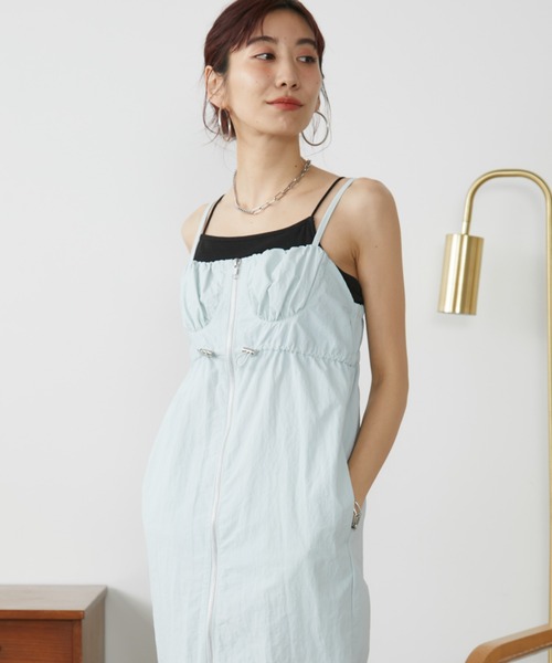 Auntie Rosa Holiday(アンティローザホリデー)の「フロントZIPビスチェレイヤードワンピース / サイズ展開あり(ワンピース・レディース・サックスブルー/ブラック・SMALL/MEDIUM)」の16枚目の写真