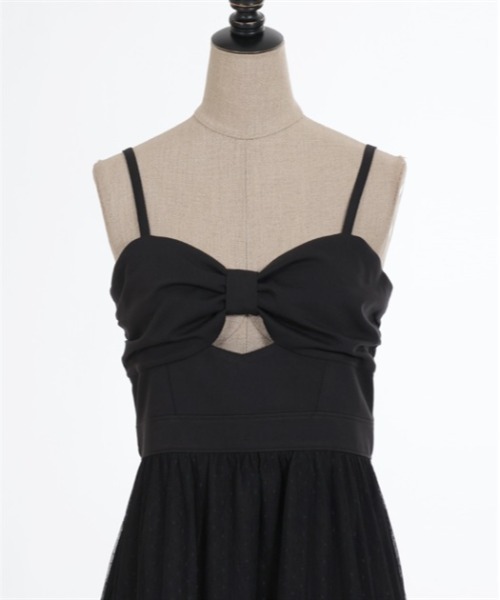 axes femme POETIQUE（アクシーズファムポエティック）の「リボンデザインチュールワンピース（ワンピース・レディース・ブラック/ラベンダー/キナリ/イエロー・MEDIUM）」の17枚目の写真