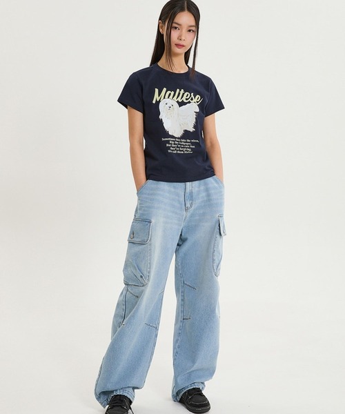 WaiKei(ワイケイ)の「【UNISEX】Wai Kei/マルチーズイラストT(Tシャツ/カットソー・メンズ・ネイビー/ライトブルー/ホワイト・SMALL/LARGE/MEDIUM)」の10枚目の写真