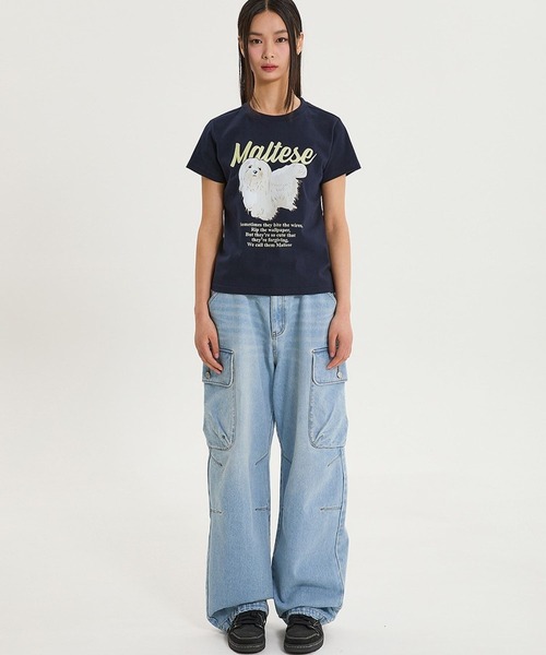 WaiKei(ワイケイ)の「【UNISEX】Wai Kei/マルチーズイラストT(Tシャツ/カットソー・メンズ・ネイビー/ライトブルー/ホワイト・SMALL/LARGE/MEDIUM)」の11枚目の写真