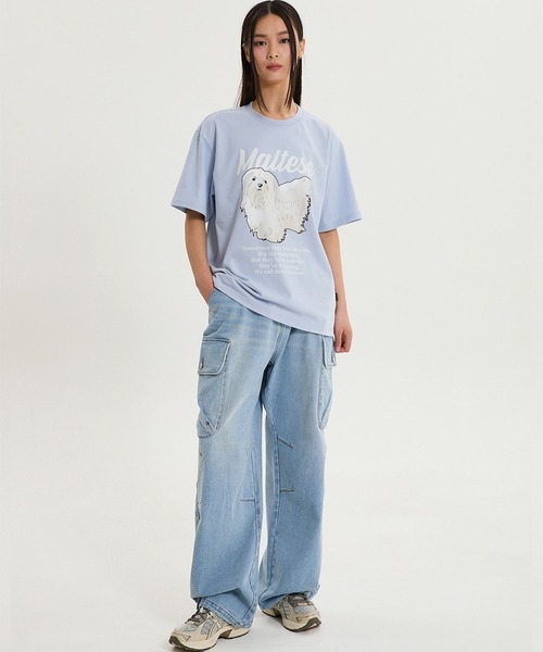 WaiKei(ワイケイ)の「【UNISEX】Wai Kei/マルチーズイラストT(Tシャツ/カットソー・メンズ・ネイビー/ライトブルー/ホワイト・SMALL/LARGE/MEDIUM)」の18枚目の写真