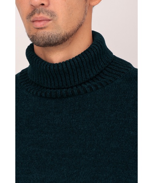 HIGH STREET（ハイストリート）の「HIGH STREET∴MIXモールタートルネックニット（ニット/セーター・メンズ・ブラック/ホワイト/ブルー/ダークグリーン・LL/M/L）」の21枚目の写真