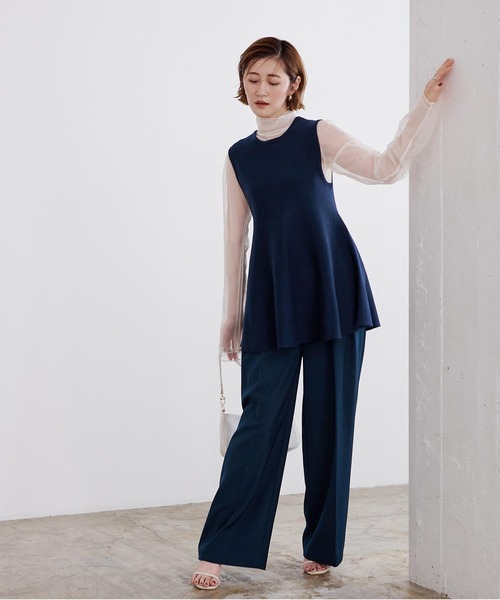 UR'S（ユアーズ）の「パールデザインペプラムニット（タンクトップ・レディース・ネイビー/グレー/ブラック・M/L/S）」の5枚目の写真