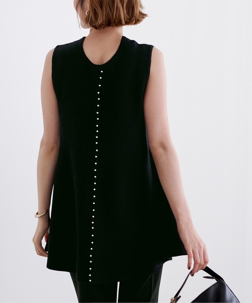 UR'S（ユアーズ）の「パールデザインペプラムニット（タンクトップ・レディース・ネイビー/グレー/ブラック・M/L/S）」の10枚目の写真