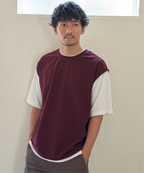 ikka(イッカ)の「【接触冷感/親子コーデ】速乾COOLフェイクベストTシャツ(Tシャツ/カットソー・メンズ・ワイン/チャコールグレー/グリーン・XL/M/S/L)」の5枚目の写真