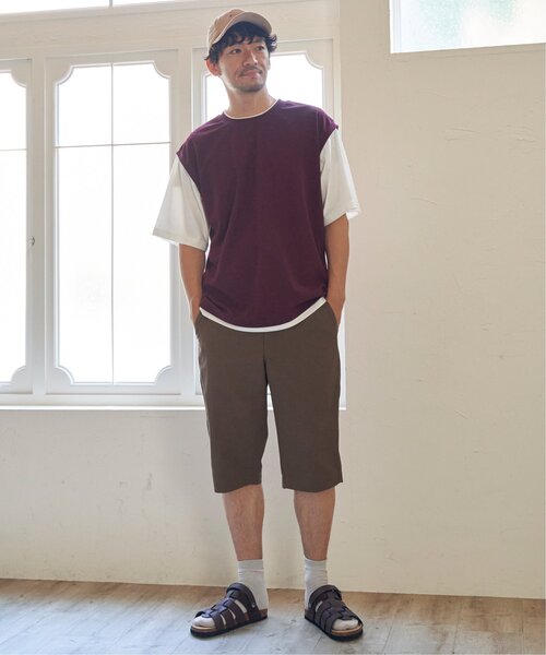 ikka(イッカ)の「【接触冷感/親子コーデ】速乾COOLフェイクベストTシャツ(Tシャツ/カットソー・メンズ・ワイン/チャコールグレー/グリーン・XL/M/S/L)」の8枚目の写真