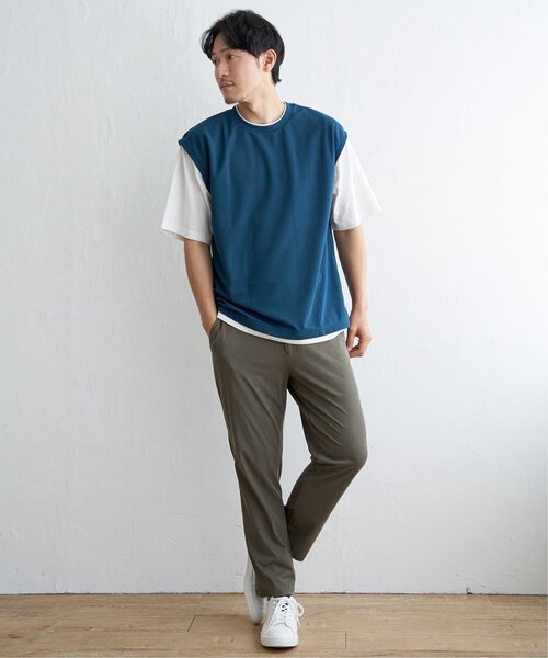 ikka(イッカ)の「【接触冷感/親子コーデ】速乾COOLフェイクベストTシャツ(Tシャツ/カットソー・メンズ・ワイン/チャコールグレー/グリーン・XL/M/S/L)」の9枚目の写真