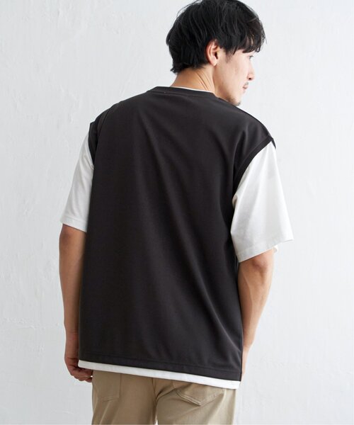 ikka(イッカ)の「【接触冷感/親子コーデ】速乾COOLフェイクベストTシャツ(Tシャツ/カットソー・メンズ・ワイン/チャコールグレー/グリーン・XL/M/S/L)」の14枚目の写真
