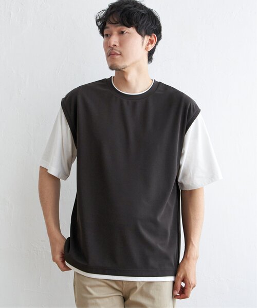 ikka(イッカ)の「【接触冷感/親子コーデ】速乾COOLフェイクベストTシャツ(Tシャツ/カットソー・メンズ・ワイン/チャコールグレー/グリーン・XL/M/S/L)」の15枚目の写真
