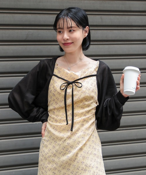 3.3 Field Trip （3.3フィールドトリップ）の「3.3 Field Trip／リボンボレロカーディガン（カーディガン/ボレロ・レディース・ブルー/グレー/ブラック・FREE）」の2枚目の写真