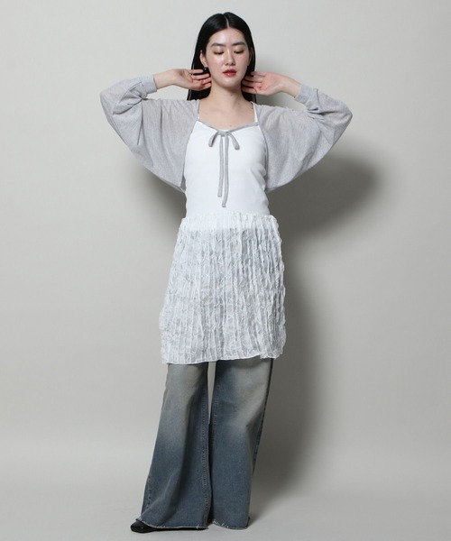 3.3 Field Trip （3.3フィールドトリップ）の「3.3 Field Trip／リボンボレロカーディガン（カーディガン/ボレロ・レディース・ブルー/グレー/ブラック・FREE）」の18枚目の写真