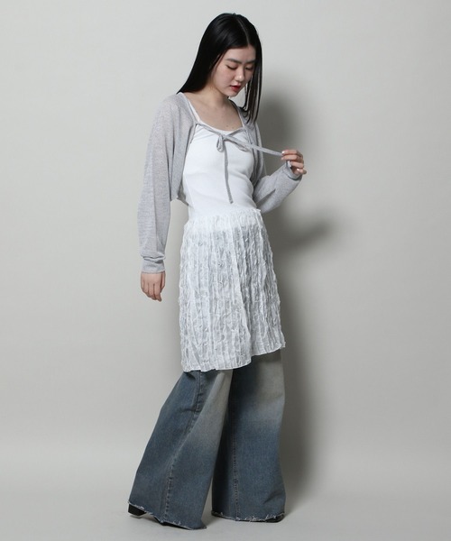 3.3 Field Trip （3.3フィールドトリップ）の「3.3 Field Trip／リボンボレロカーディガン（カーディガン/ボレロ・レディース・ブルー/グレー/ブラック・FREE）」の19枚目の写真