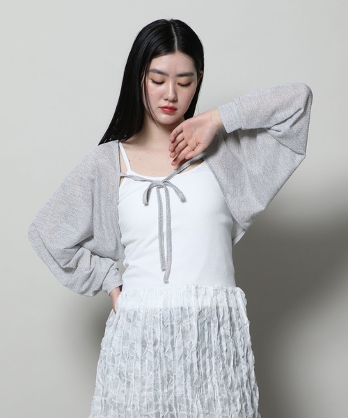 3.3 Field Trip （3.3フィールドトリップ）の「3.3 Field Trip／リボンボレロカーディガン（カーディガン/ボレロ・レディース・ブルー/グレー/ブラック・FREE）」の21枚目の写真