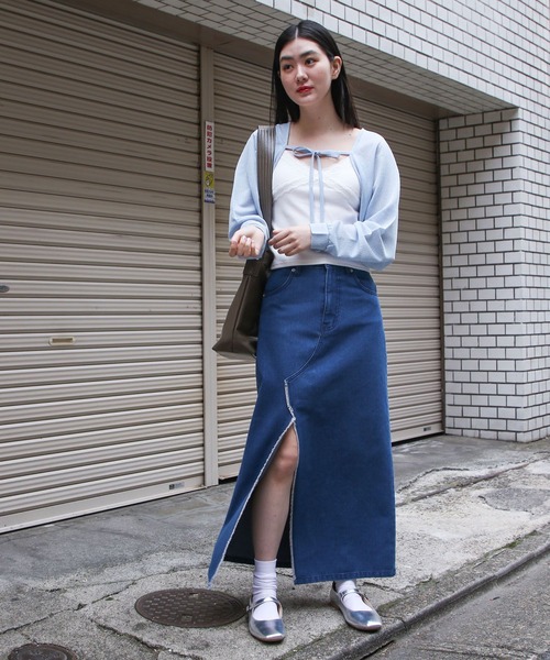 3.3 Field Trip （3.3フィールドトリップ）の「3.3 Field Trip／リボンボレロカーディガン（カーディガン/ボレロ・レディース・ブルー/グレー/ブラック・FREE）」の4枚目の写真