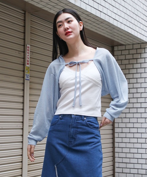 3.3 Field Trip （3.3フィールドトリップ）の「3.3 Field Trip／リボンボレロカーディガン（カーディガン/ボレロ・レディース・ブルー/グレー/ブラック・FREE）」の5枚目の写真